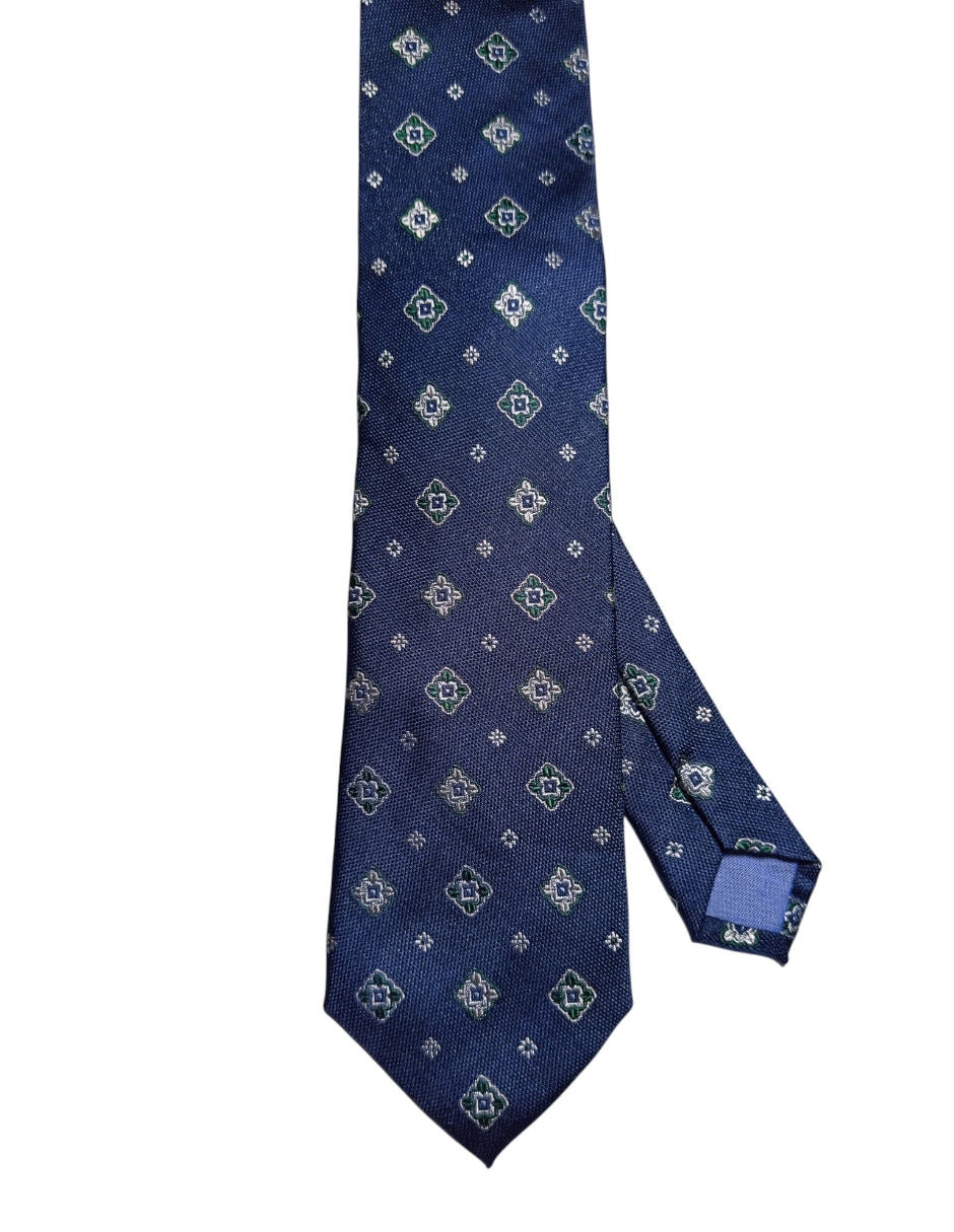 Corbata regular de seda estampado floral para hombre